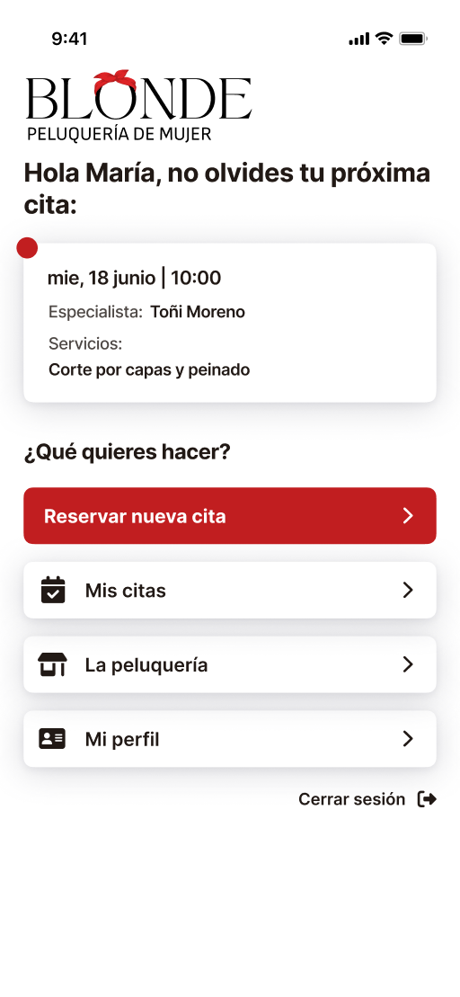 App de peluquería con marca propia