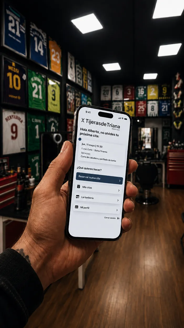 App de Tijeras de Triana en el móvil
